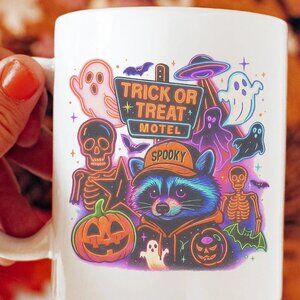 Trick Or Treat Motel Ceramic Mug NIP